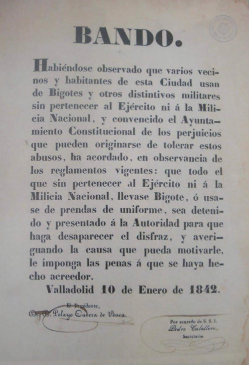 1842 - 1842. Bando Valladolid 1842