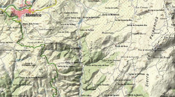 Sierra de Parapanda - Sierra de Parapanda. Mapa