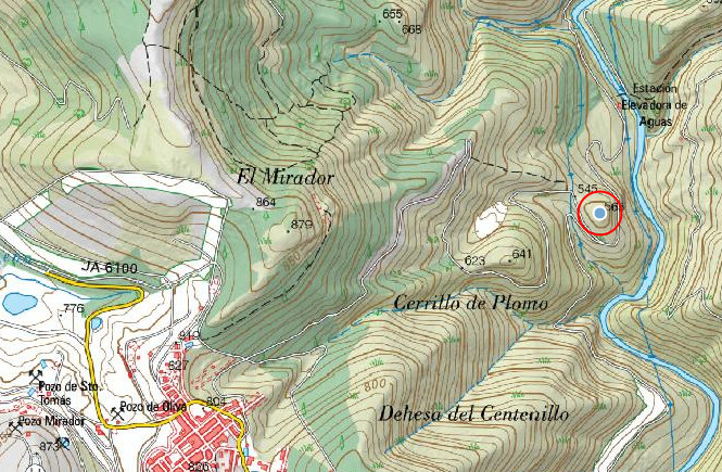 Cerro Chozas del Centenillo - Cerro Chozas del Centenillo. Mapa
