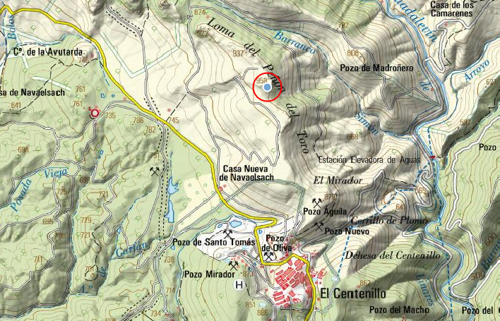 Loma del Pen del Toro - Loma del Pen del Toro. Mapa