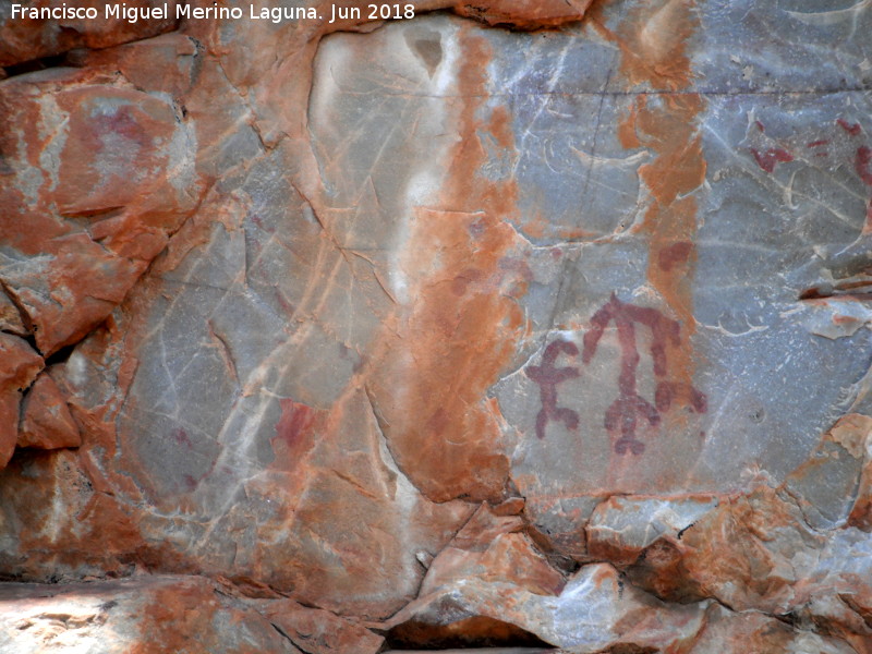 Pinturas rupestres del Puntal - Pinturas rupestres del Puntal. Parte izquierda del grupo I