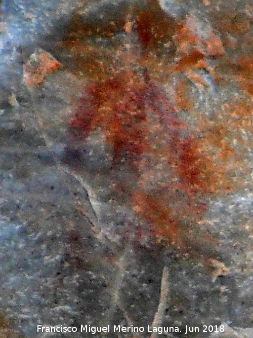 Pinturas rupestres del Puntal - Pinturas rupestres del Puntal. Antropomorfo central del grupo II