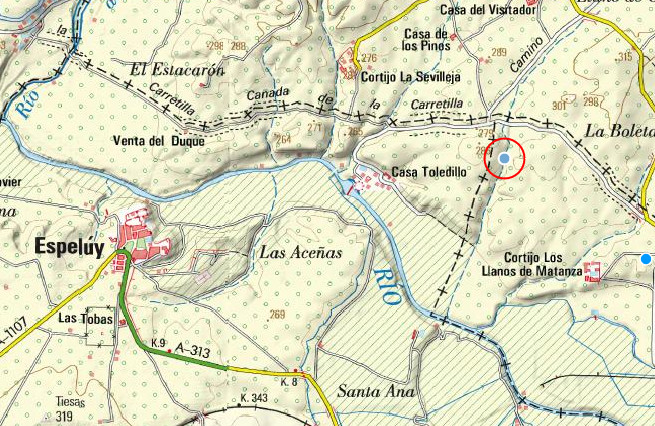 Arroyo de los Llanos de la Matanza - Arroyo de los Llanos de la Matanza. Mapa