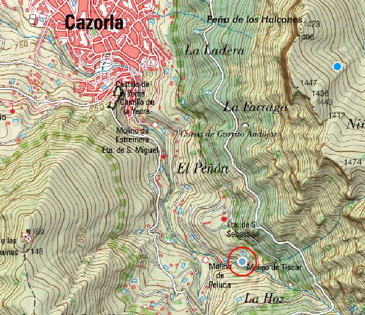 Molino de Tscar - Molino de Tscar. Mapa