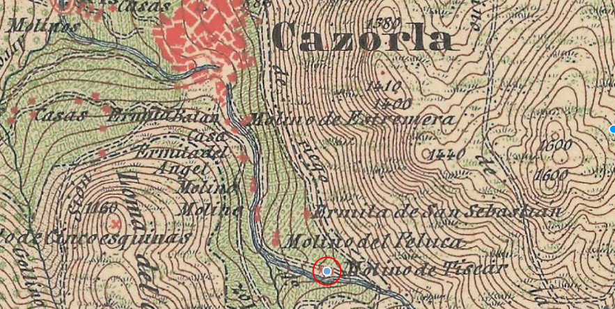 Molino de Tscar - Molino de Tscar. Mapa antiguo