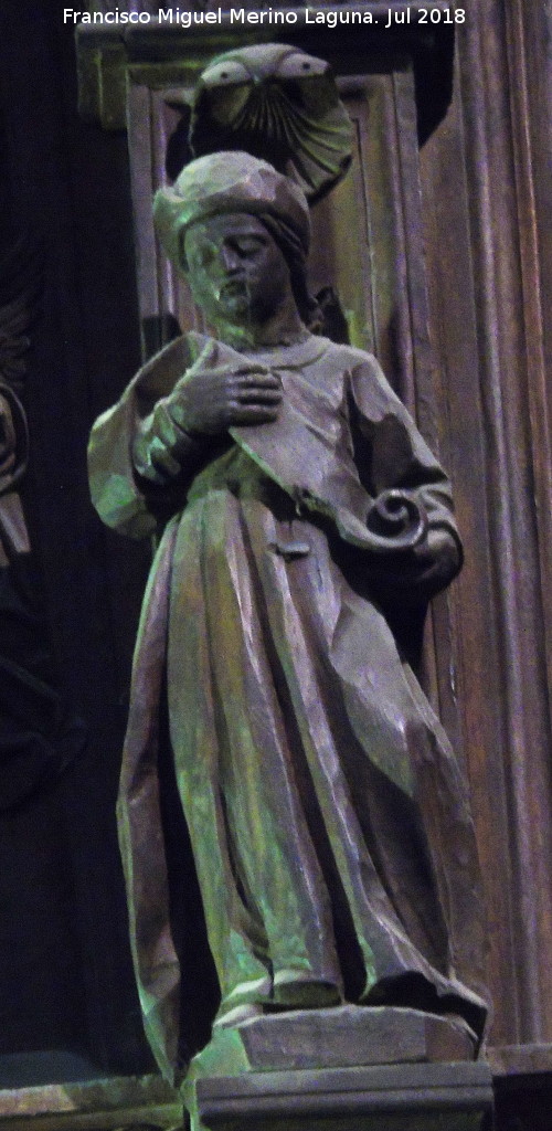 Catedral de Jan. Coro. Creacin de los ngeles - Catedral de Jan. Coro. Creacin de los ngeles. Figura de la derecha