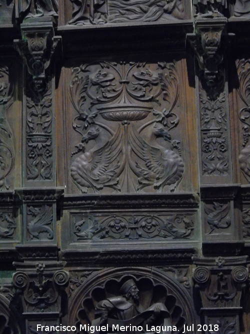 Catedral de Jan. Coro. Creacin del firmamento y los peces - Catedral de Jan. Coro. Creacin del firmamento y los peces. Parte baja