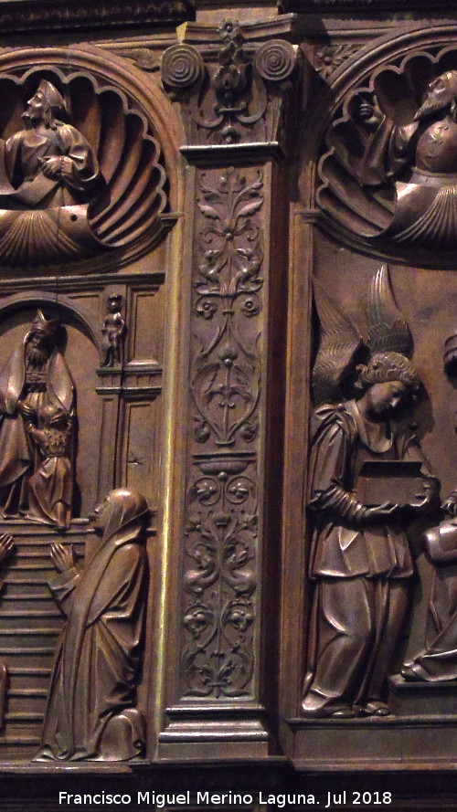 Catedral de Jan. Coro. Presentacin de Mara en el templo - Catedral de Jan. Coro. Presentacin de Mara en el templo. Pilastra derecha