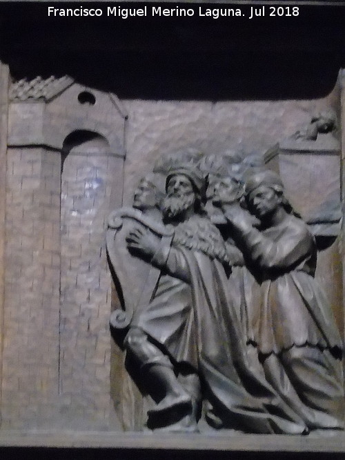 Catedral de Jaén. Coro. Entrada del Arca en Jerusalén - Catedral de Jaén. Coro. Entrada del Arca en Jerusalén. Talla principal