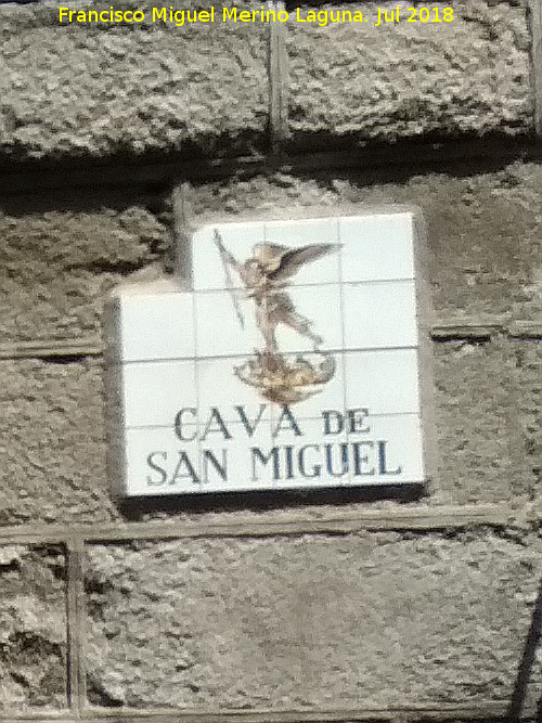 Cava de San Miguel - Cava de San Miguel. Placa