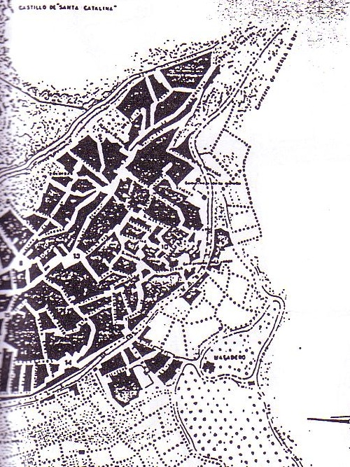 Calle Milln de Priego - Calle Milln de Priego. Mapa de 1887 donde se aprecia que por debajo de esta calle apenas existan edificaciones