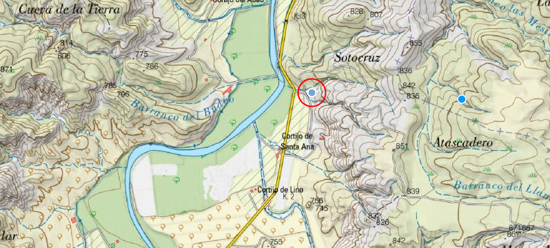 Minas de Sotocruz - Minas de Sotocruz. Mapa