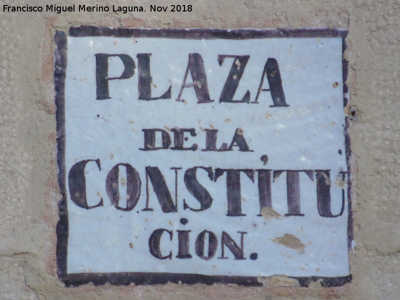 Paseo de la Constitucin - Paseo de la Constitucin. Placa antigua