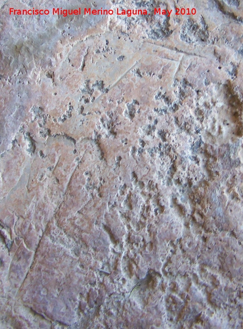 Pinturas y petroglifos rupestres del Abrigo de los cortados del Canjorro - Pinturas y petroglifos rupestres del Abrigo de los cortados del Canjorro. Grabados