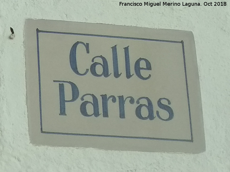 Calle Parras - Calle Parras. Placa