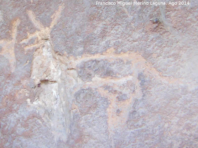 Petroglifos y pinturas rupestres del Abrigo de la Tinaja II - Petroglifos y pinturas rupestres del Abrigo de la Tinaja II. Zooformo