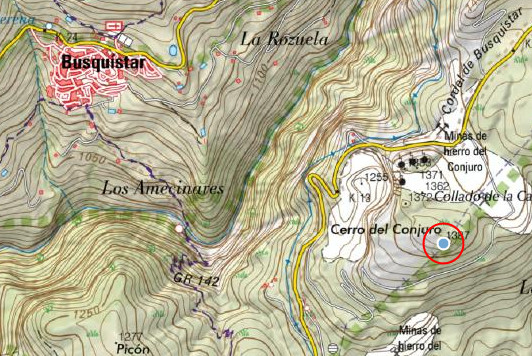Cerro del Conjuro - Cerro del Conjuro. Mapa