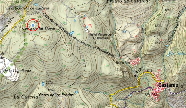 Cerro de las Hoyas - Cerro de las Hoyas. Mapa