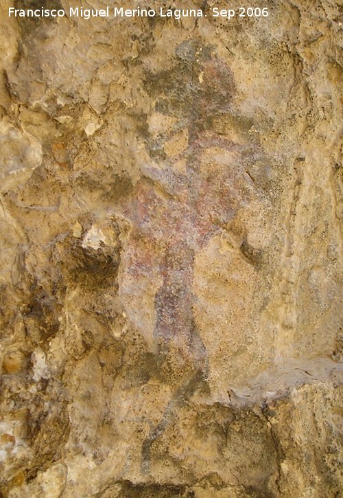 Pinturas rupestres de la Cueva del Engarbo I. Grupo II. Panel V - Pinturas rupestres de la Cueva del Engarbo I. Grupo II. Panel V. Escena de captura de un animal salvaje vivo