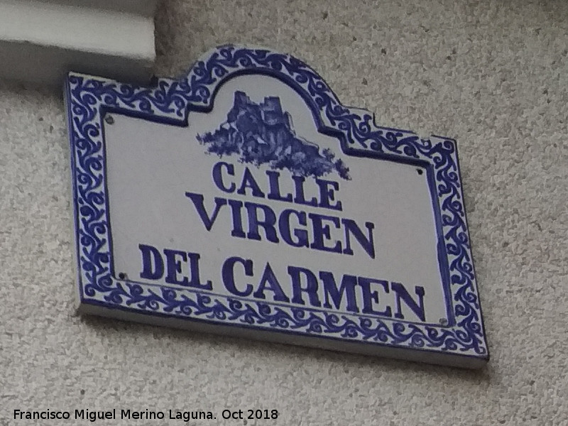 Calle Virgen del Carmen - Calle Virgen del Carmen. Placa