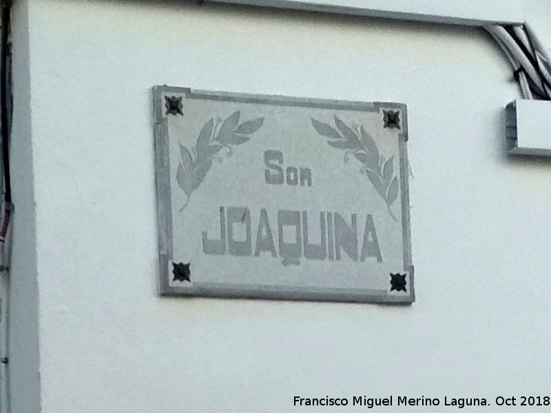 Monumento a Sor Joaquina - Monumento a Sor Joaquina. Placa