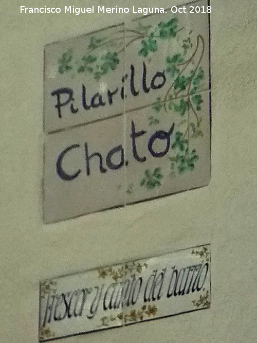 Pilarillo del Chato - Pilarillo del Chato. Placa