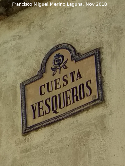 Cuesta Yesqueros - Cuesta Yesqueros. Placa