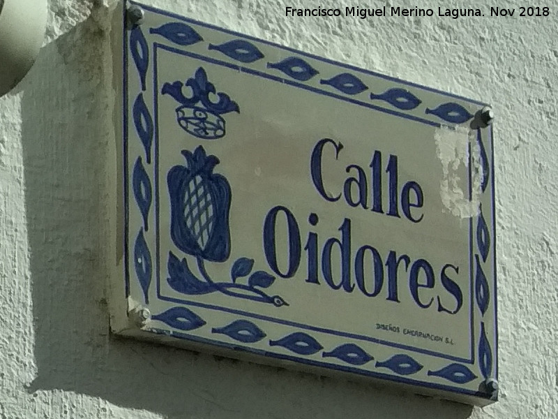 Calle Oidores - Calle Oidores. Placa