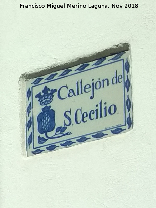 Callejn de San Cecilio - Callejn de San Cecilio. Placa