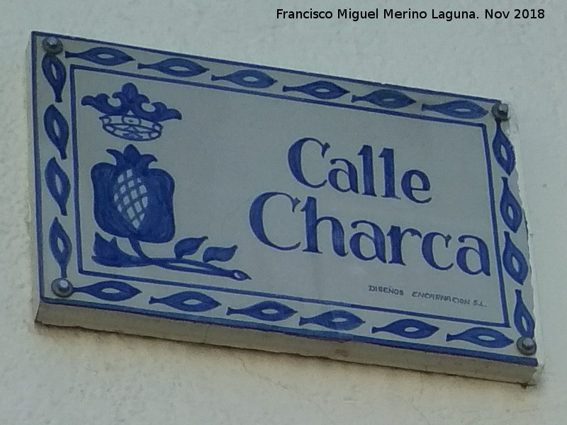 Calle Charca - Calle Charca. Placa