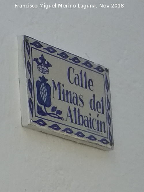 Calle Minas del Albaicn - Calle Minas del Albaicn. Placa
