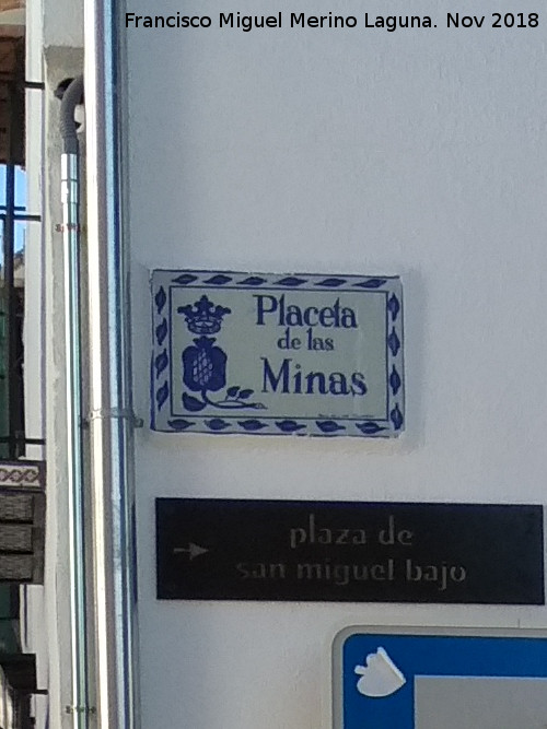 Placeta de las Minas - Placeta de las Minas. Placa