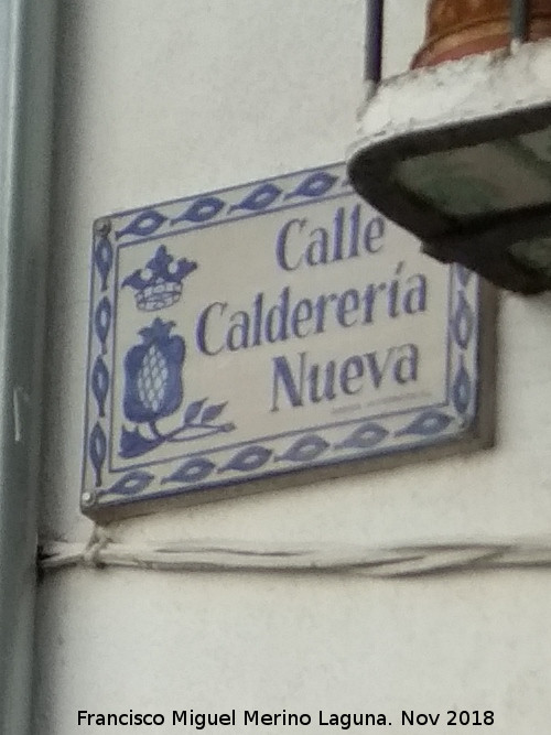 Calle Calderera Nueva - Calle Calderera Nueva. Placa