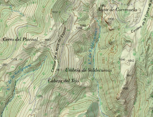 Umbra de Valdecuevas - Umbra de Valdecuevas. Mapa
