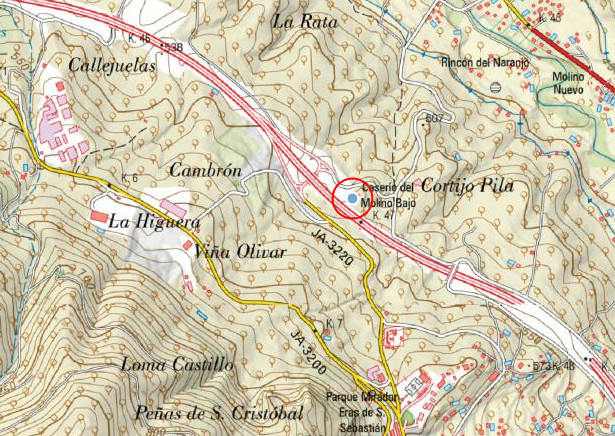 Casera del Molino Bajo - Casera del Molino Bajo. Mapa