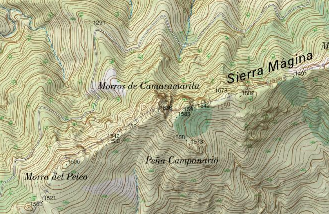 Morros de Camaramarila - Morros de Camaramarila. Mapa