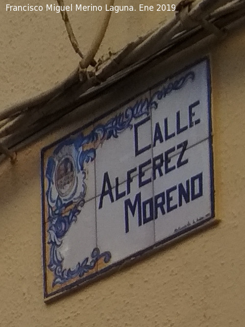Calle Alfrez Moreno - Calle Alfrez Moreno. Placa