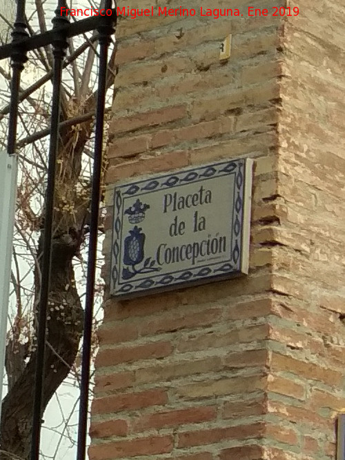 Placeta de la Concepcin - Placeta de la Concepcin. Placa