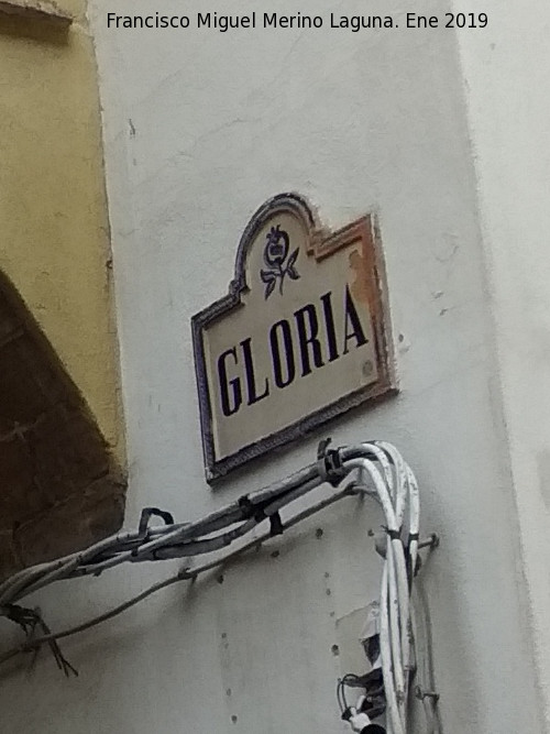 Calle Gloria - Calle Gloria. Placa