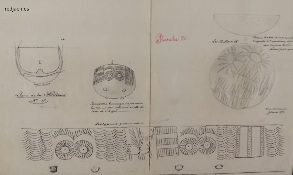 Luis Siret - Luis Siret. Cermicas de los Millares. Dibujo de Siret