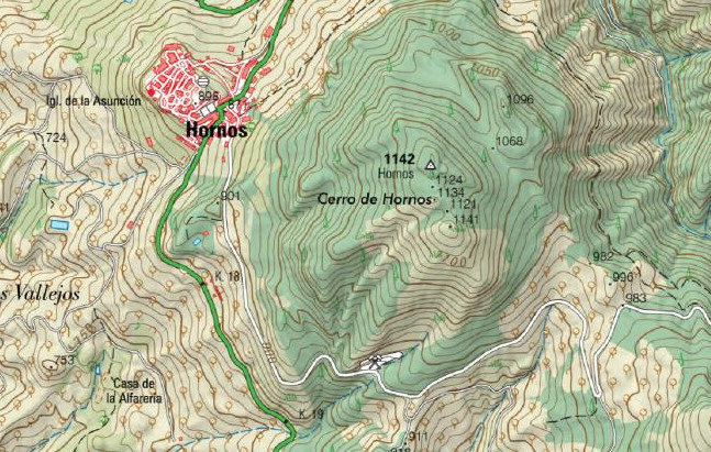Cerro de Hornos - Cerro de Hornos. Mapa