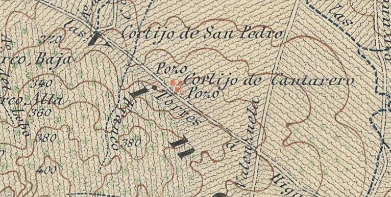 Pozos del Cantarero - Pozos del Cantarero. Mapa antiguo