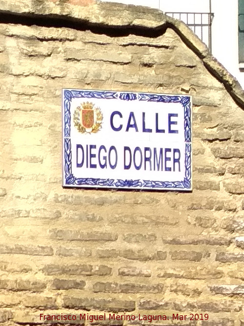 Calle Diego Dormer - Calle Diego Dormer. Placa
