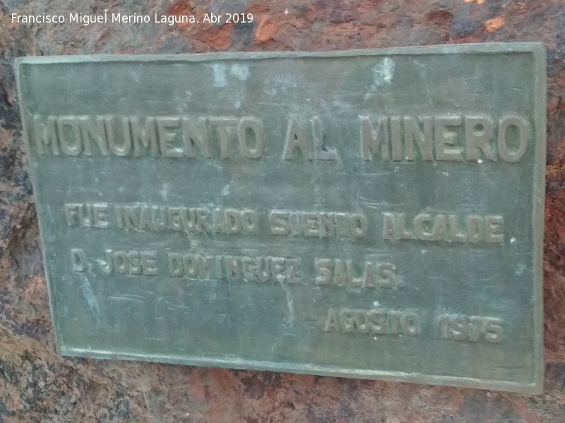 Monumento al Minero - Monumento al Minero. Placa