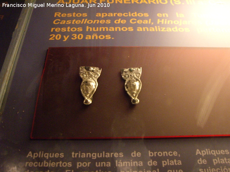 Castellones de Ceal - Castellones de Ceal. Apliques de bronce recubiertos con una lmina de plata. Museo Provincial