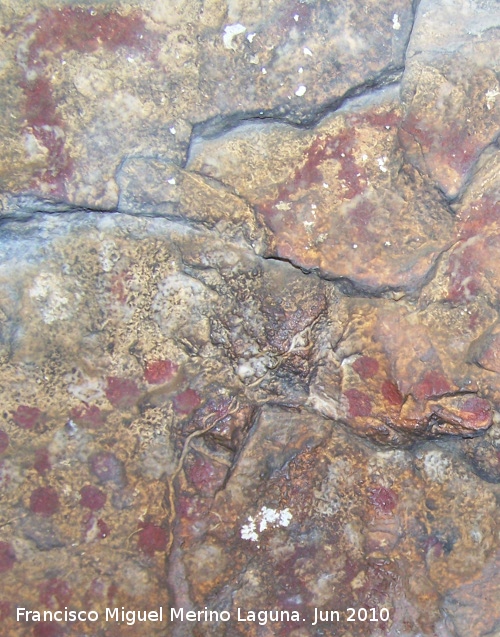 Pinturas rupestres de la Cueva de los Soles Abside II - Pinturas rupestres de la Cueva de los Soles Abside II. Figuras sobre los puntos que hay sobre el Sol