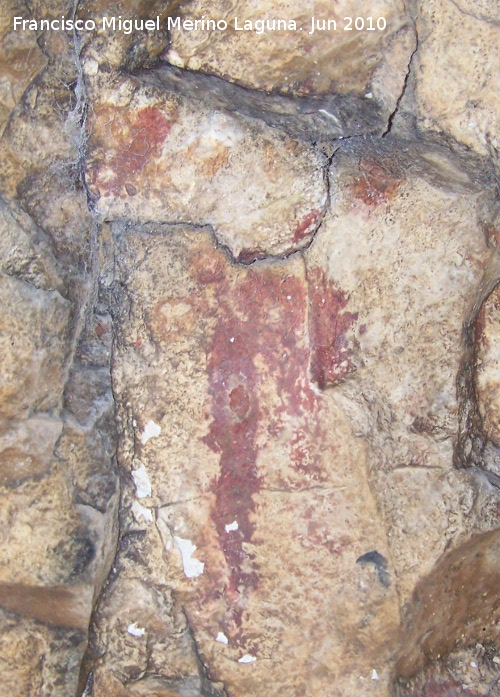 Pinturas rupestres de la Cueva de los Soles Abside II - Pinturas rupestres de la Cueva de los Soles Abside II. Figura a la derecha del antropomorfo de la derecha