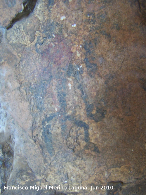 Pinturas rupestres de la Cueva de los Soles Abside II - Pinturas rupestres de la Cueva de los Soles Abside II. Antropomorfo de la izquierda