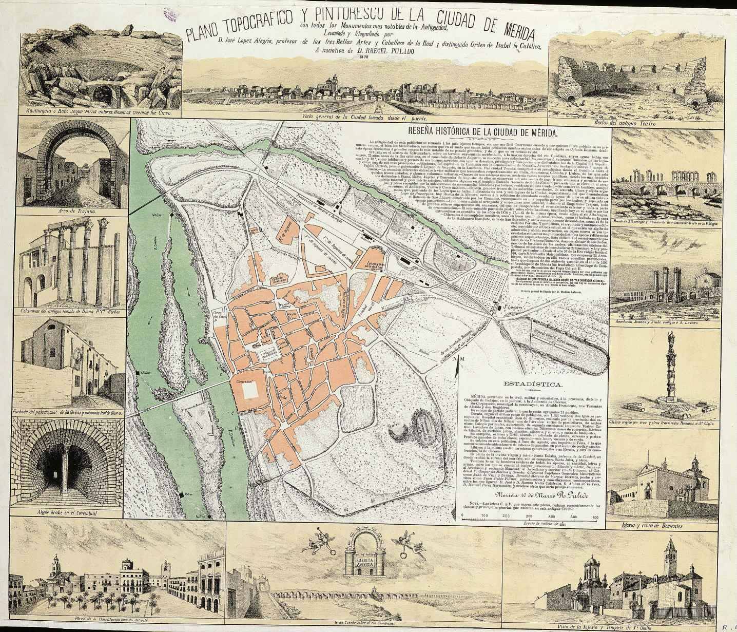 Historia de Mrida - Historia de Mrida. Plano de 1878