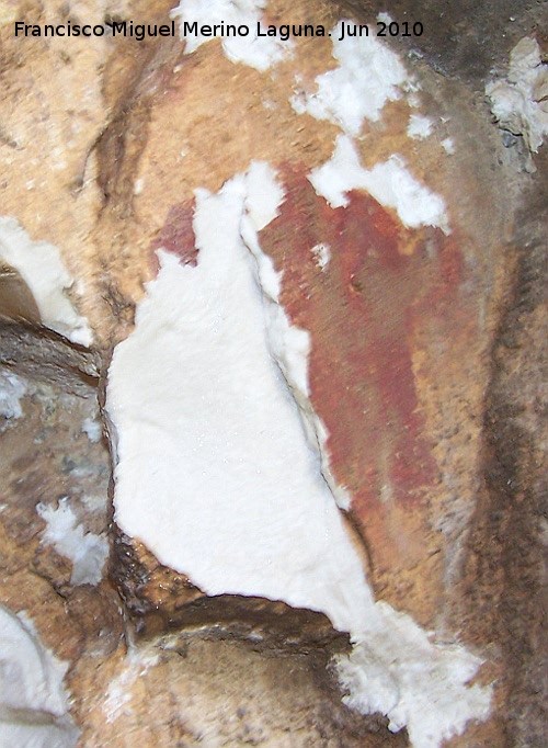 Pinturas rupestres de la Cueva de los Soles Abside VIII - Pinturas rupestres de la Cueva de los Soles Abside VIII. Resto de figura daada por el expolio